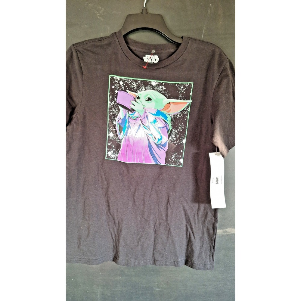 Star Wars Official The Mandalorian Neon Graphic Tee‎ Boys SZ XXL 18 Yoda